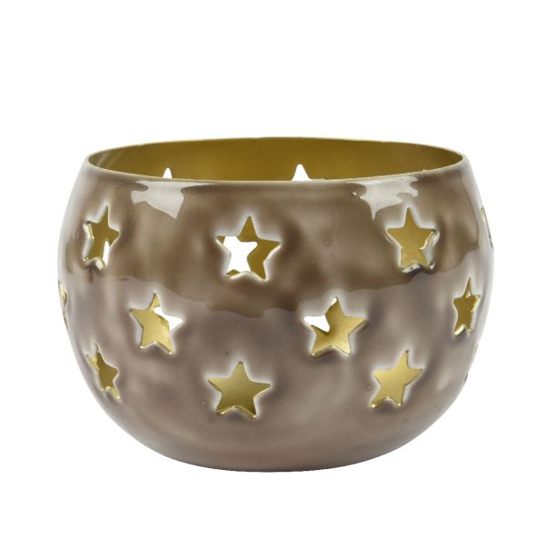 SVEČNIK DECORIS ZA ČAJNE SVEČKE ŽELEZEN SIV 10X10X7 CM