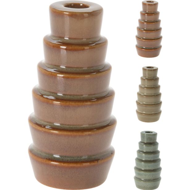 SVEČNIK EH PORCELAN STOŽIČAST, SORTIRANE BARVE