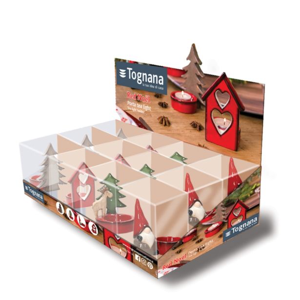 SVEČNIK TOGNANA NOVOLETNI ZA ČAJNO SVEČKO RAZLIČNE OBLIKE