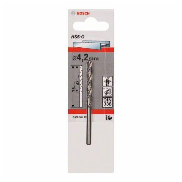 SVEDER HSS BRUŠEN DIN 338 BOSCH 4.2X43/75 MM HSS-G