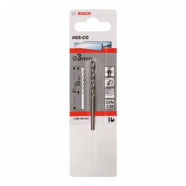 SVEDER HSS/E DIN 338 BOSCH 3.00X36/65 MM HSS-CO