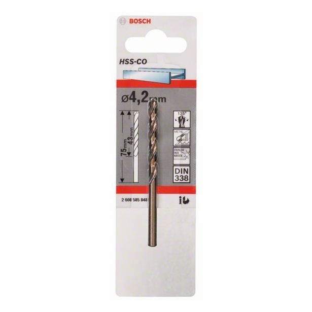 SVEDER HSS/E DIN 338 BOSCH 4.20X43/75 MM HSS-CO