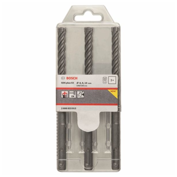 GRT. SVEDROV ZA BETON BOSCH 3 DELNA 6/8/10X100/160MM 5X, 4 REZILA