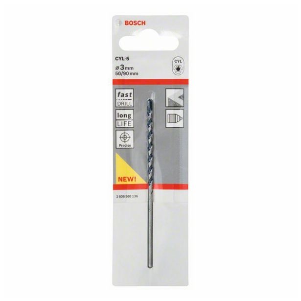 SVEDER ZA KAMEN DIN 8039 BOSCH 3X50/90 MM CYL-5