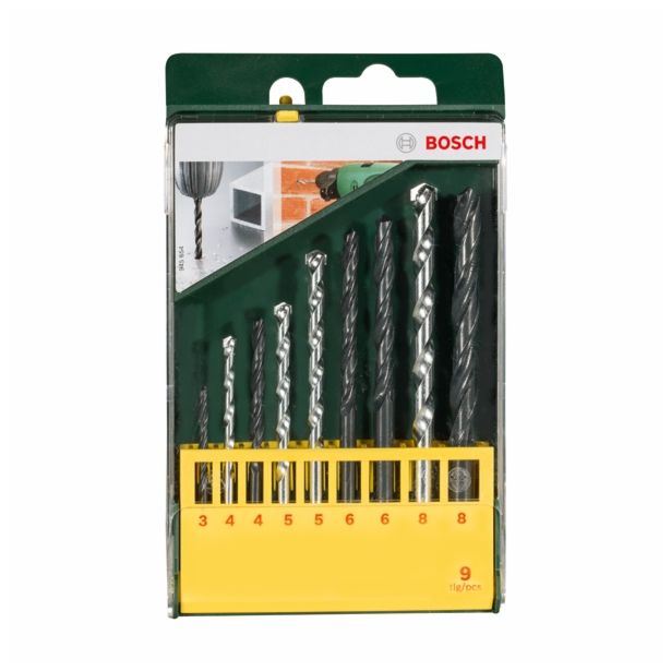 SVEDRI V PVC KASETI BOSCH 9-DELNI SET ZA KOVINO IN BETON