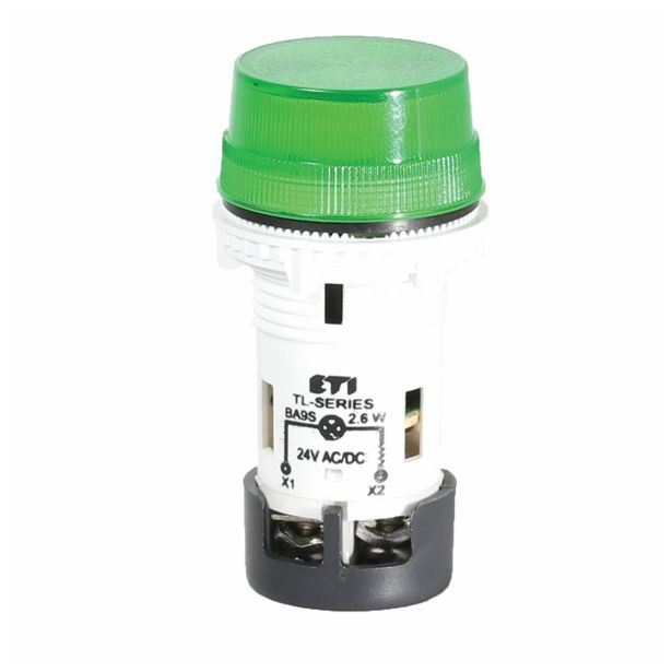 STIKALNI SIGNALNI ELEMENT ETI SVETILKA SIGNALNA TL02X1 ZELENA 240V AC BA9S