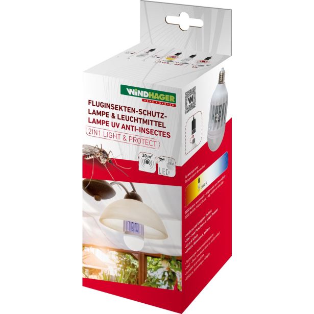 ZAŠČITA PRED INSEKTI WINDHAGER SVETILKA ZA KOMARJE 2V1 1W / 9W