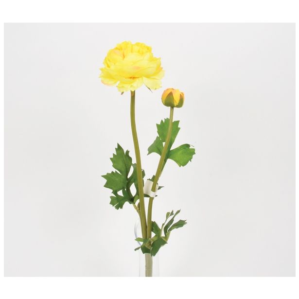 SVILENO CVETJE DAR RANUNKULUS VEJICA 48CM X2 RUMENA