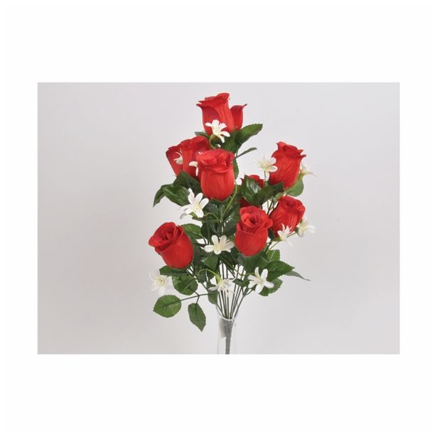 SVILENO CVETJE VRTNICA ŠOPEKX10 Z BELIMI CVETOVI- RDEČA