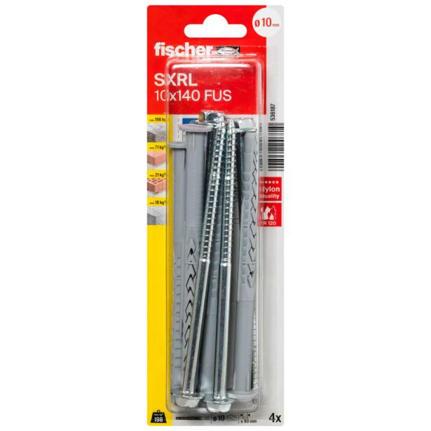 PRITRDILO ZA OKEN. OKVIR FISCHER SXRL 10X140 FUS K NV ZAV = 4