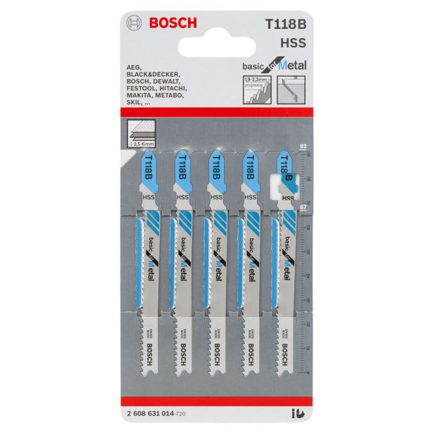 LIST VBODNE ŽAGE BOSCH T 118 B 5-DELNI KOMPLET