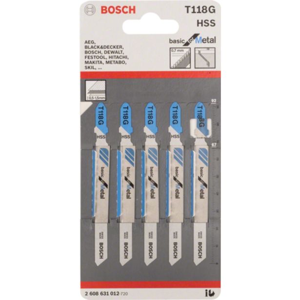 LIST VBODNE ŽAGE BOSCH T 118 G ZA KOVINO 92 MM