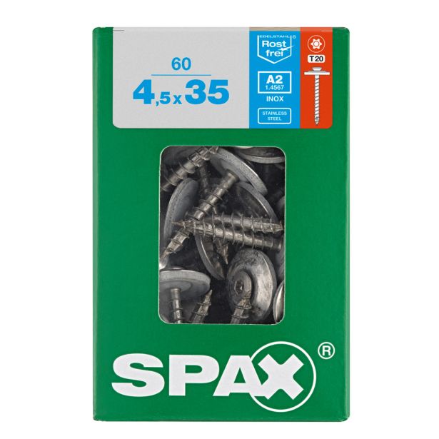 RF UNIVERZALNI VIJAK SPAX T-STAR A2 4.5X35 ZAV=60KOS S PODLOŽKO