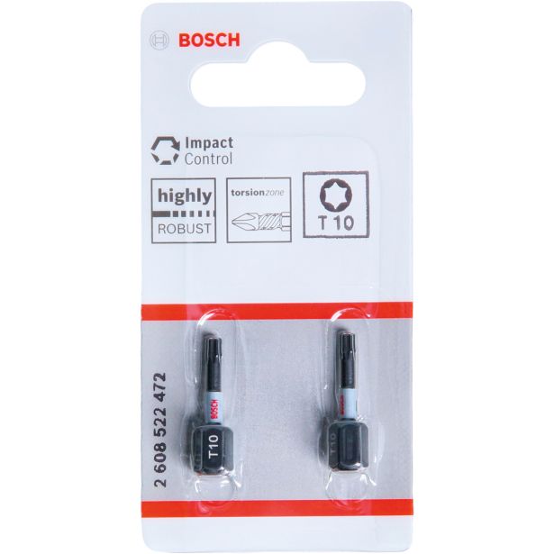 TORX NASTAVEK C6,3 BOSCH T10 25 MM 2 KOS IMPACT CONTROL