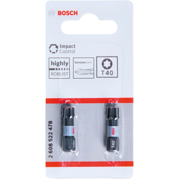 TORX NASTAVEK C6,3 BOSCH T40 25 MM 2 KOS IMPACT CONTROL