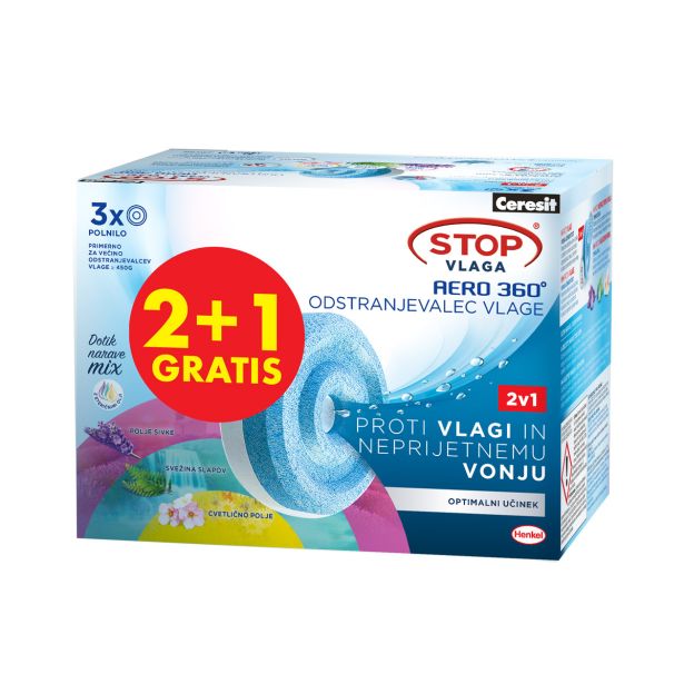 TABLETA HENKEL ACC CERESIT STOP AERO 360° 3X450 G AROMA (MIX)