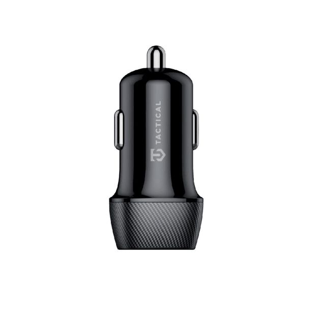 TACTICAL AVTOPOLNILEC 2X USB-A QC 24W 3A S KABLOM LIGNTNING LICENČNI POLNILEC- SIV