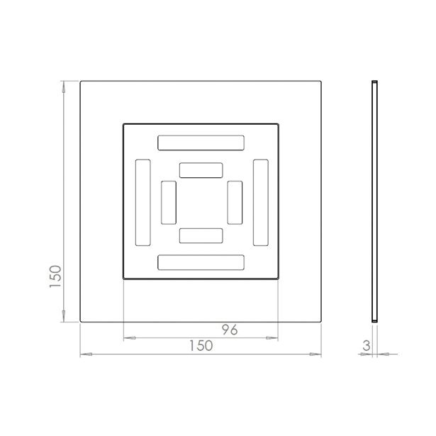 TALNA PLOŠČA ZA PVC SIFON VAFRA 15X15 INOX TEŽKA