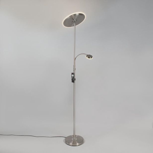 TALNA SVETILKA PRISMA FLOOR 28W+3.5W LED MAT NIKELJ, OKROGLA