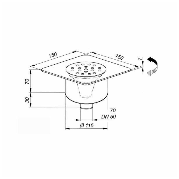 TALNI PVC SIFON KOVINOPLASTIKA LOŽ FI 50 1/1 VERTIKALNI
