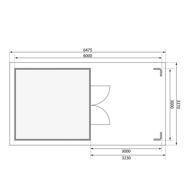 LESENA VRTNA HIŠKA KARIBU TASTRUP 7 S TERASO 300X250X300+320 LES 28MM