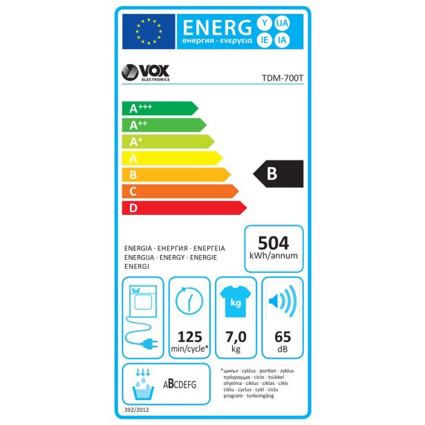 SUŠILNI STROJ VOX TDM700T