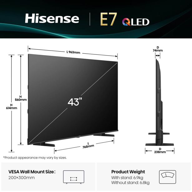 TELEVIZOR HISENSE 43E7Q