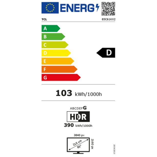 TELEVIZOR TCL 4K QD-MINI LED TV 85C61K ONKYO ZVOK Z DOLBY ATMOS