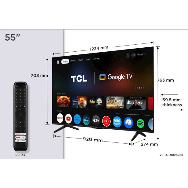 TELEVIZOR TCL 4K QLED TV 55P71K GOOGLE DOLBY VISION & ATMOS
