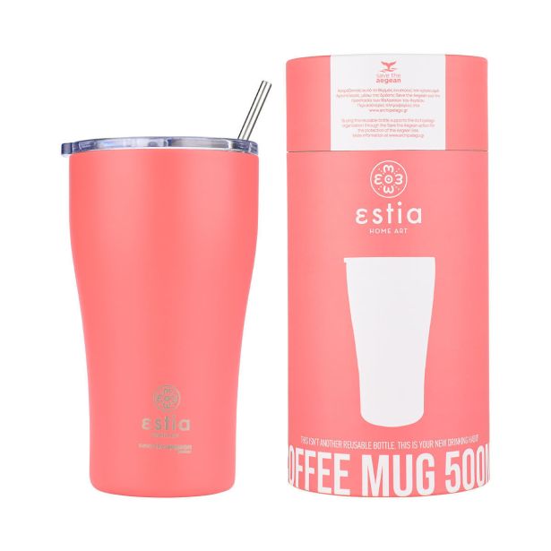 TERMO STEKLENICA, POSODA ESTIA 500 ML FUSION CORAL SKODELICA S SLAMICO