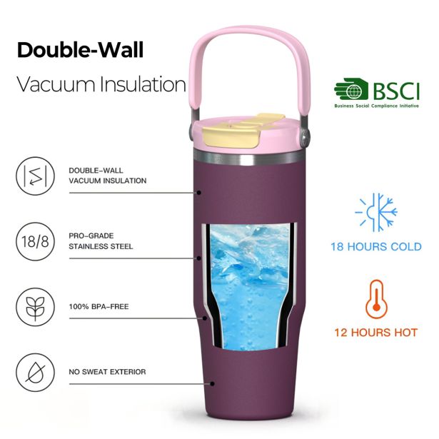 TERMO STEKLENICA, POSODA HOMEY 1.2 LIT HICE-2 VIJOLIČEN TERMO LONČEK HAUSLINE