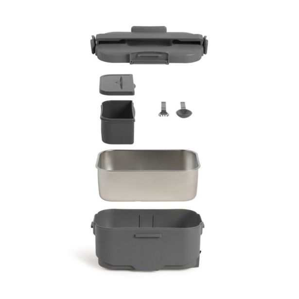 TERMO STEKLENICA, POSODA LIVOO ZA HRANO LUNCH BOX ELEKTRIČNA GRELNA SIVA