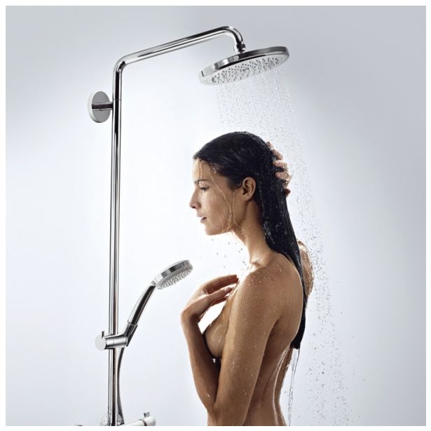 PIPA ZA TUŠ KAD HANSGROHE CROMA 220, STOJEČA OKROGLA, PRHA, GIB. CEV