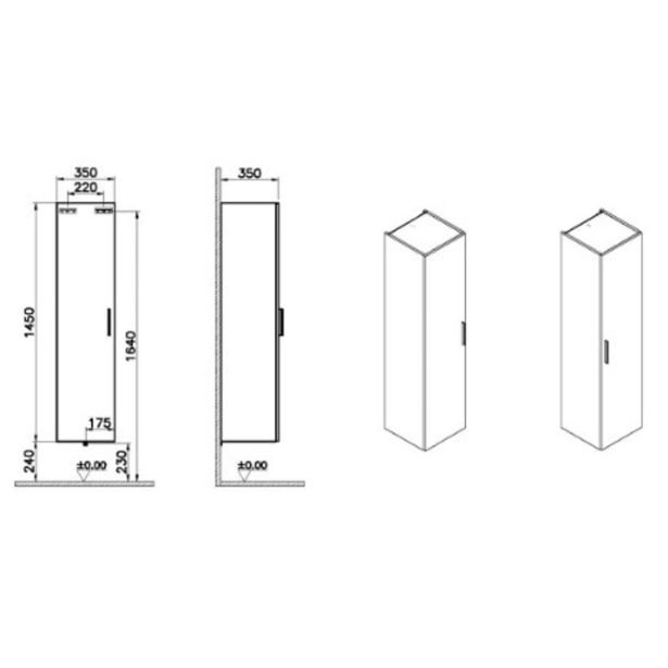 TOALETNA OMARICA VITRA 35X35X145CM VITRA MIA CORDOBA