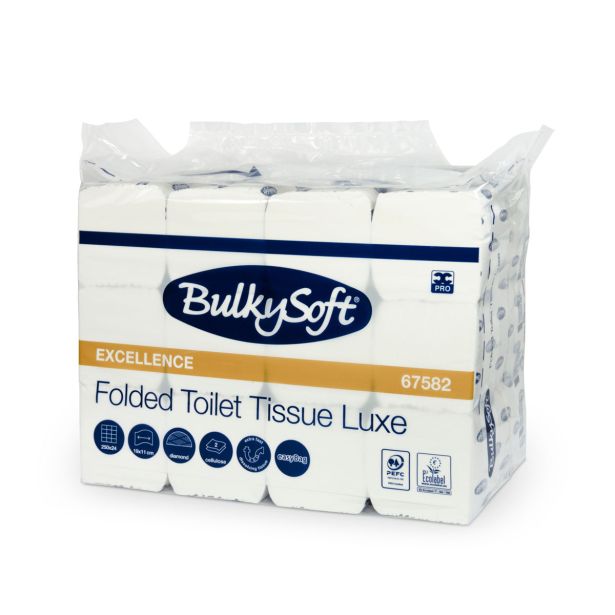 TOALETNI PAPIR BULKYSOFT LISTIČI, 250 LIST/ZAV BEL 2-SL., 24 ZAV./KAR.