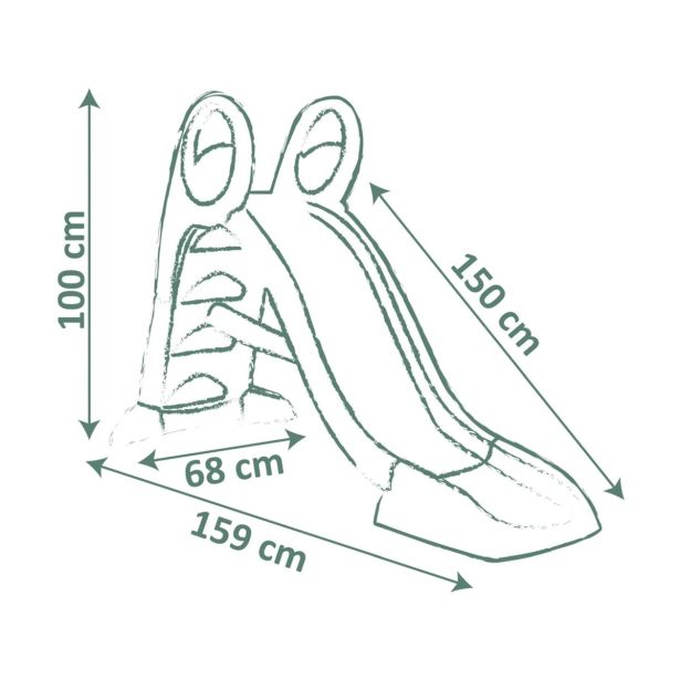 TOBOGAN SMOBY KS Z VODO SREDNJI ZELEN 159X69X100 CM
