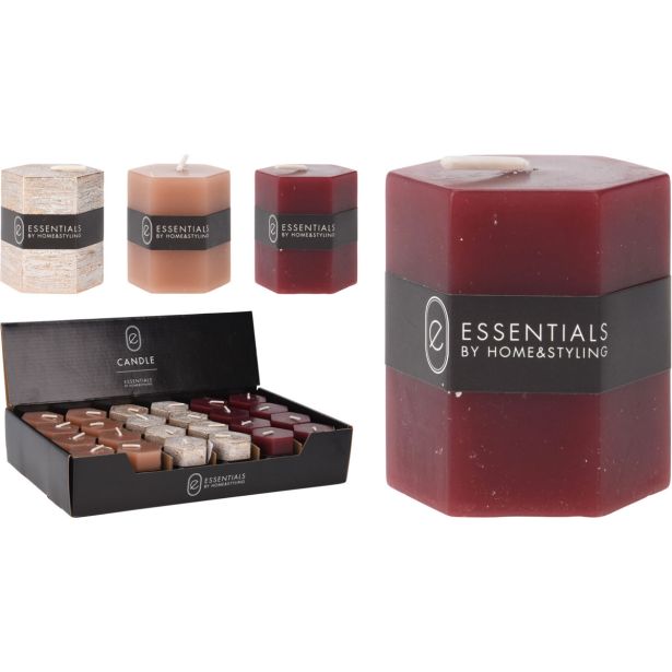 TOP SVEČA EH ŠESTKOTNA PILAR, 4X5CM , V DISPLEJU