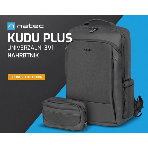 TORBA / NAHRBTNIK NATEC KUDU PLUS 3V1 NAHRBTNIK ZA PRENOSNIKE DO 15.6"