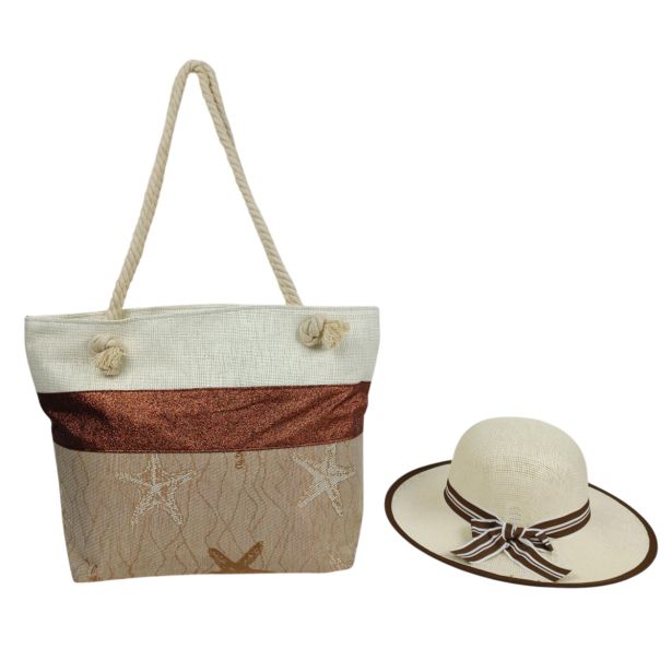 TORBA ZA NA PLAŽO SABRINA TENORI STELLA MARINA 49X21X32 + KLOBUK