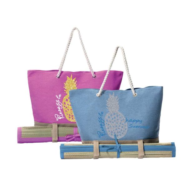 TORBA, NAHRBTNIK SIRETESSILE ROČNA 58X61X26 CM ANANAS IN PODLOGA