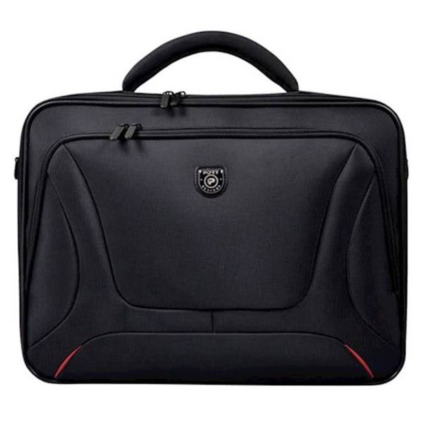TORBICA PORT COURCHEVEL 17,3", ČRNA Z RDEČO OBROBO
