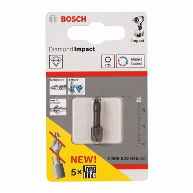 TORX NASTAVEK C6,3 BOSCH T25 25 MM DIAMOND IMPACT