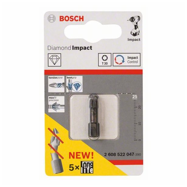TORX NASTAVEK C6,3 BOSCH T30 25 MM DIAMOND IMPACT