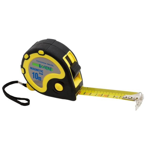 TRAČNI METER Z ZAPONKO TOVARNA MERIL KOVINE 10M X 25MM Z MAGNETOM
