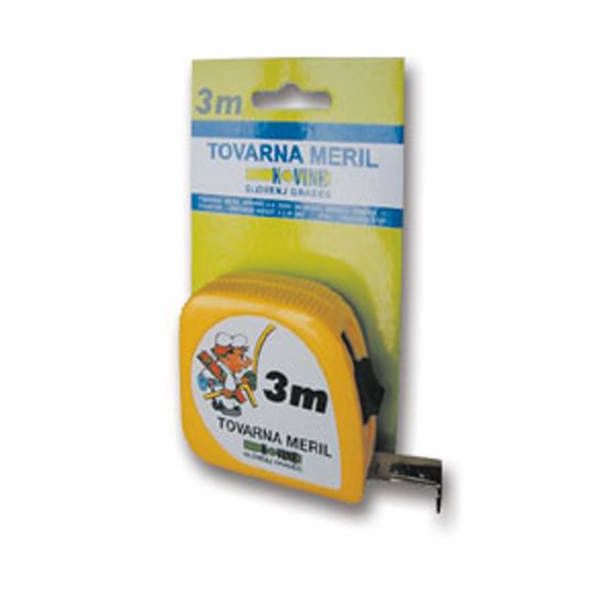 TRAČNI METER Z ZAPONKO TOVARNA MERIL KOVINE 3M X 13 MM