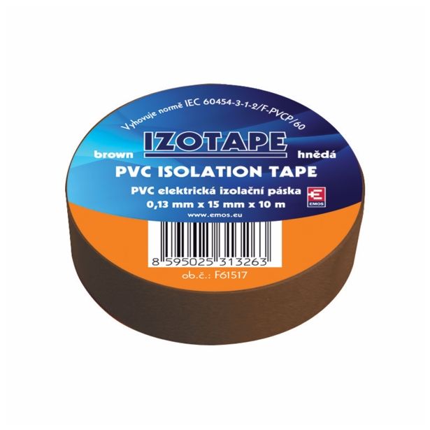 IZOLACIJSKI MATERIAL EMOS TRAK IZOLIRNI RJAV 15MM 0.15MM/10M