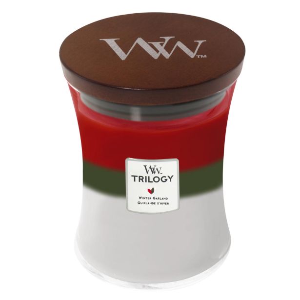 SVEČA V KOZARCU WOODWICK TRILOGY MEDIUM WINTER GARLAND