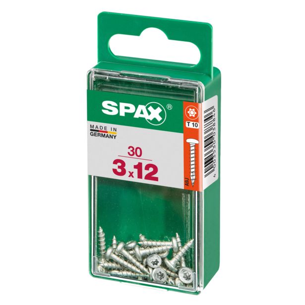 VIJAK CILINDRIČNA GLAVA SPAX TRX 3X12 V ZAVITKU 30 KOS