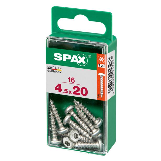 VIJAK CILINDRIČNA GLAVA SPAX TRX 4.5X20 V ZAVITKU 16 KOS