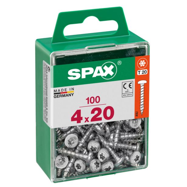 VIJAK CILINDRIČNA GLAVA SPAX TRX 4X20 V ZAVITKU 100 KOS